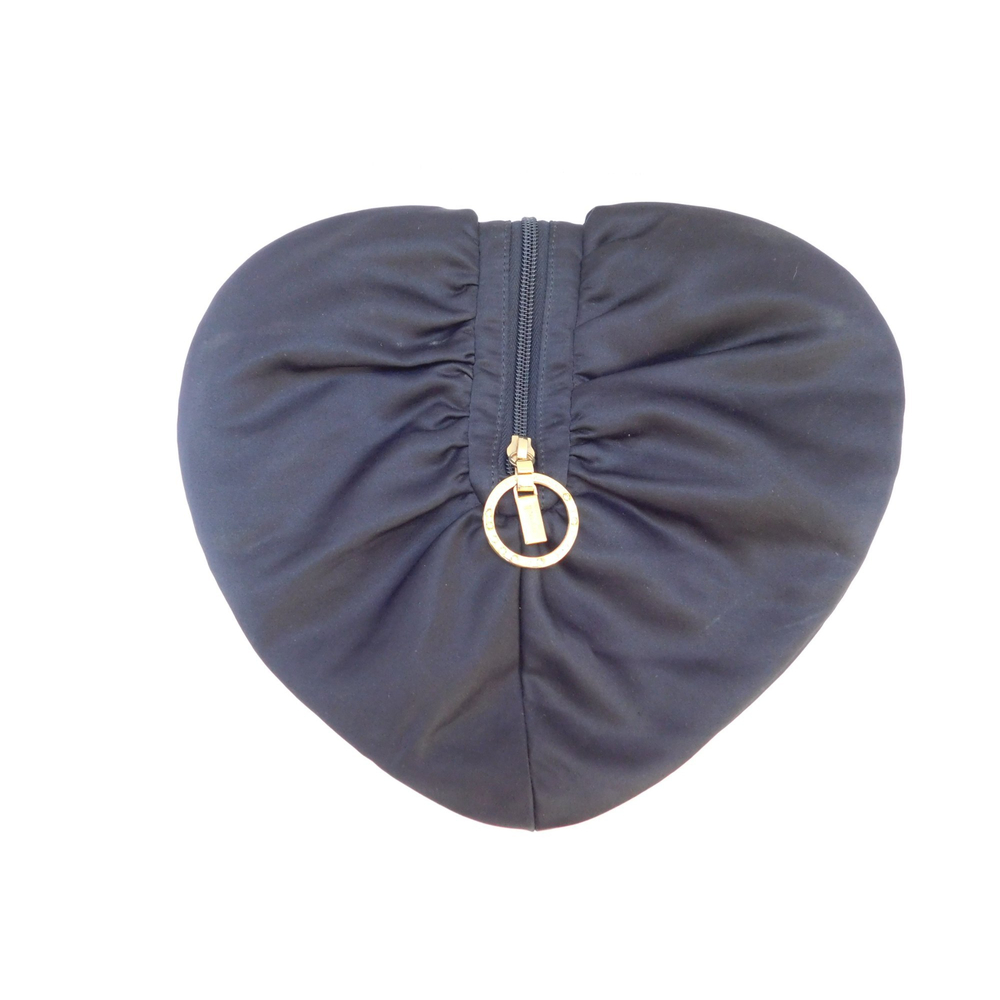 VINTAGE SISSI ROSSI BY REDWALL BLACK SATIN HEART SHAPED POUCH